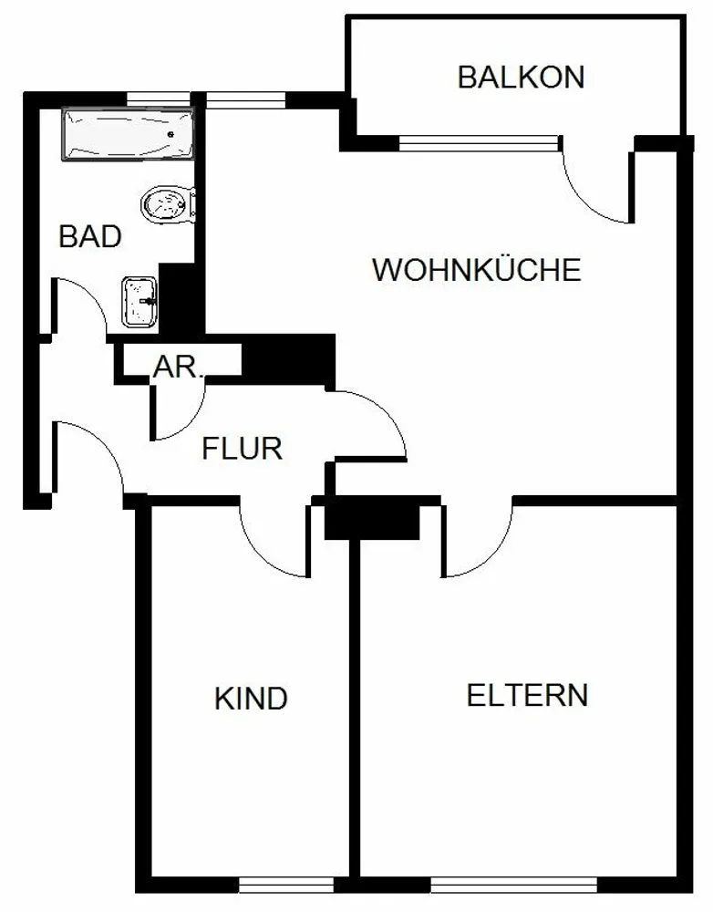 2 Zimmer Wohnung mit 54 m² in Köln – Bild 2