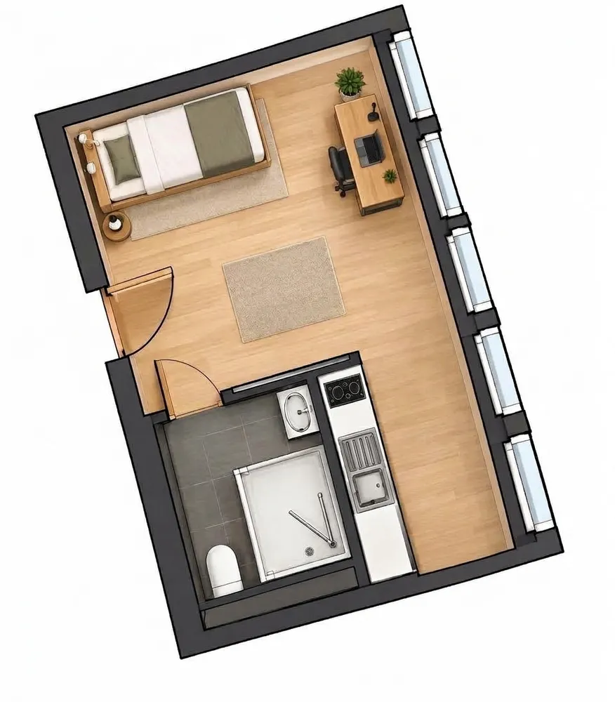 1 Zimmer Wohnung mit 25 m² in Dresden – Bild 2