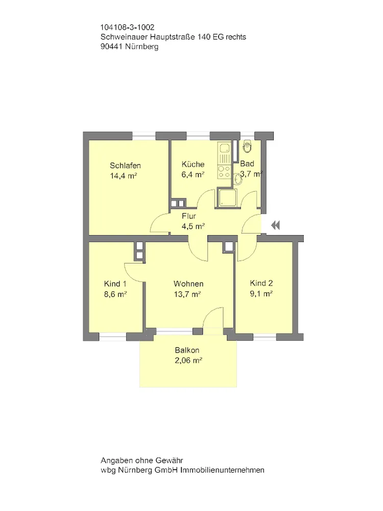 4 Zimmer Wohnung mit 62 m² in Nürnberg – Bild 9