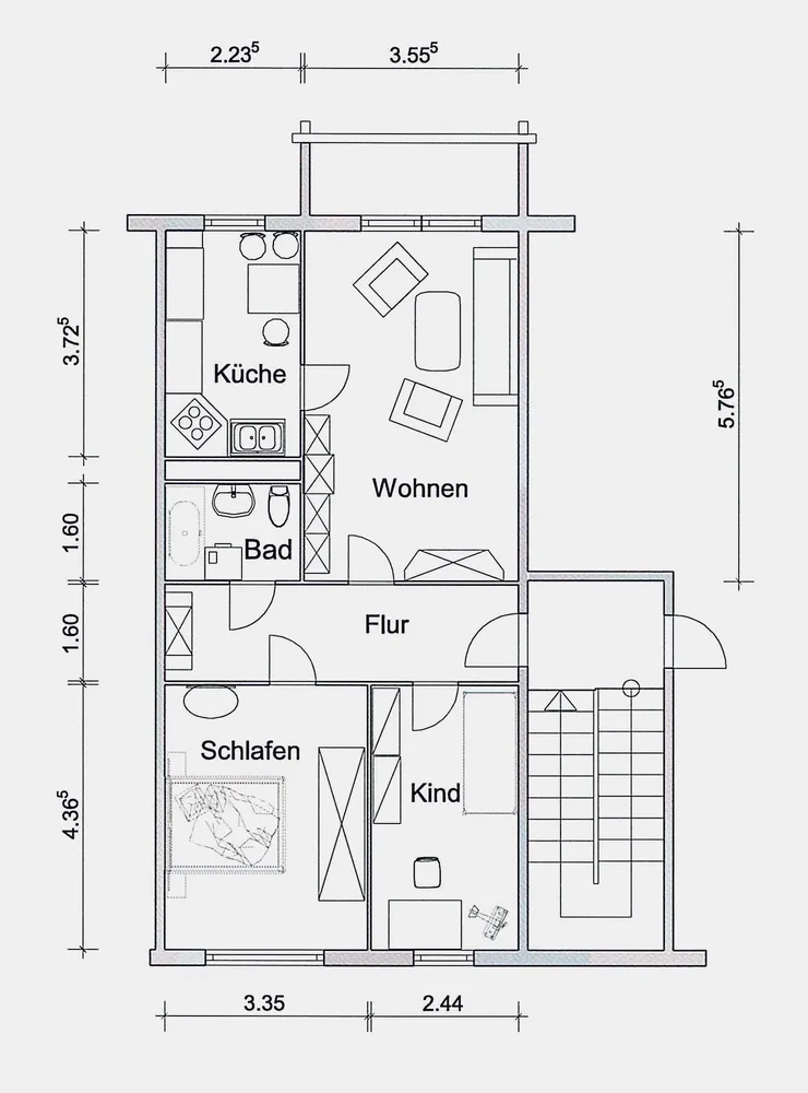 3 Zimmer Wohnung mit 67 m² in Borna – Bild 2