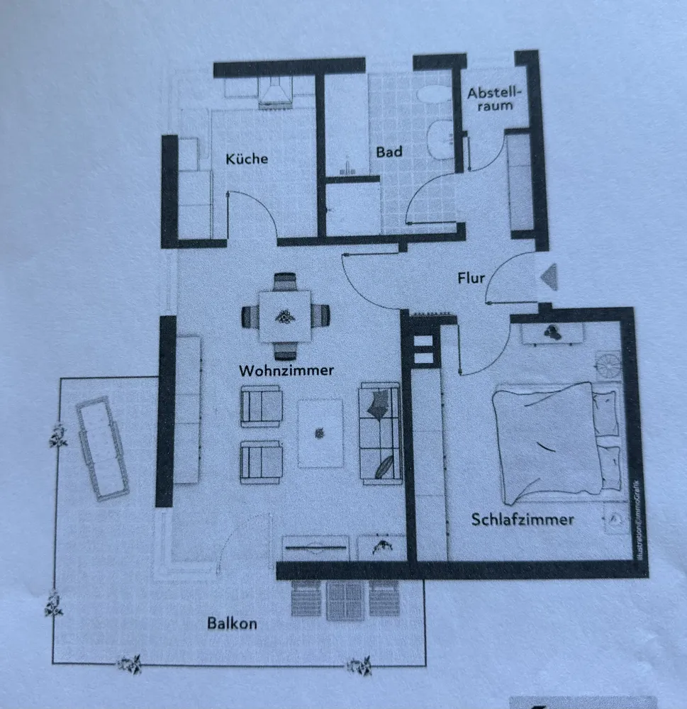 2 Zimmer Wohnung mit 58 m² in Bocholt – Bild 1