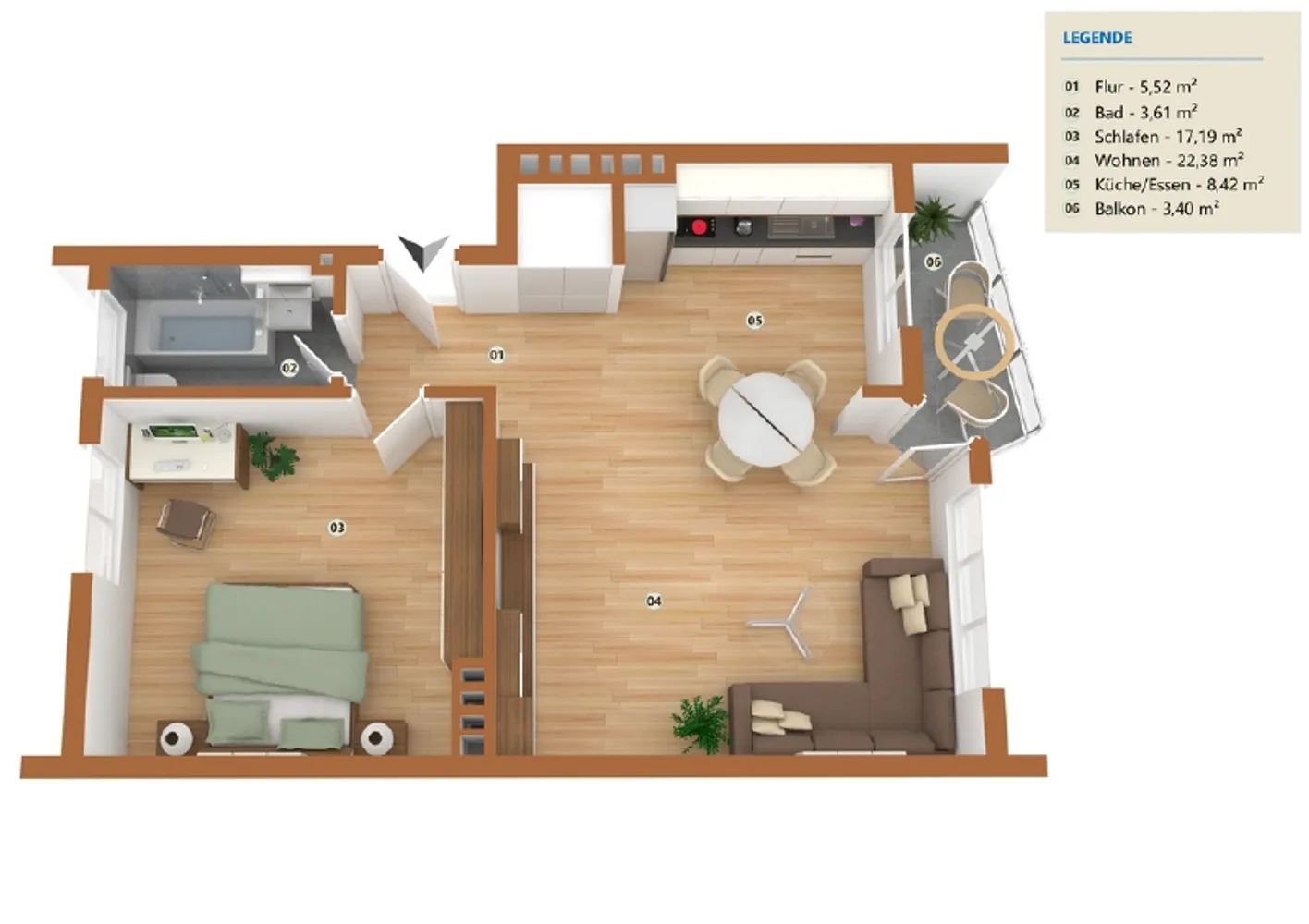 2 Zimmer Wohnung mit 57 m² in Minden – Bild 9