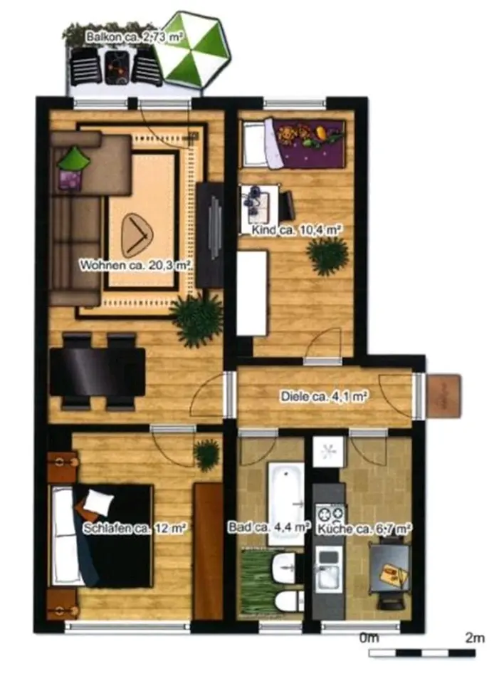 3 Zimmer Wohnung mit 60 m² in Borna – Bild 4
