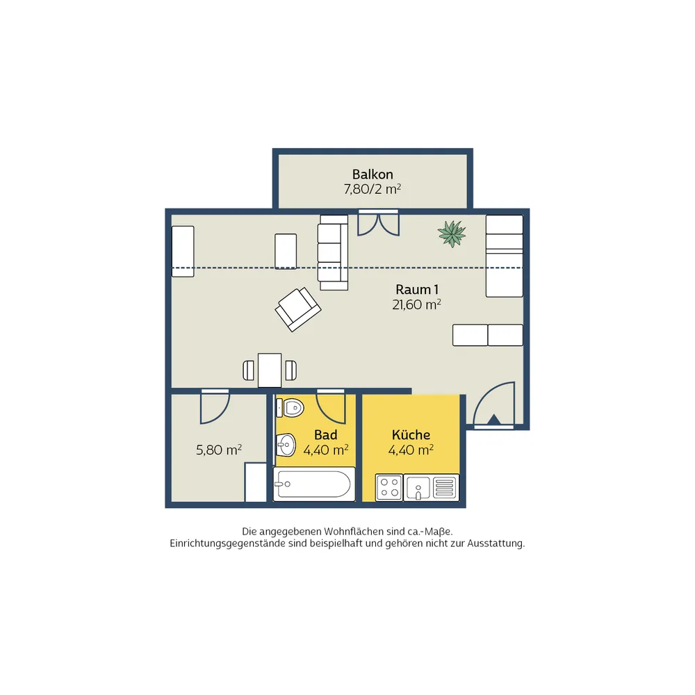 1 Zimmer Wohnung mit 45 m² in Leipzig – Bild 2