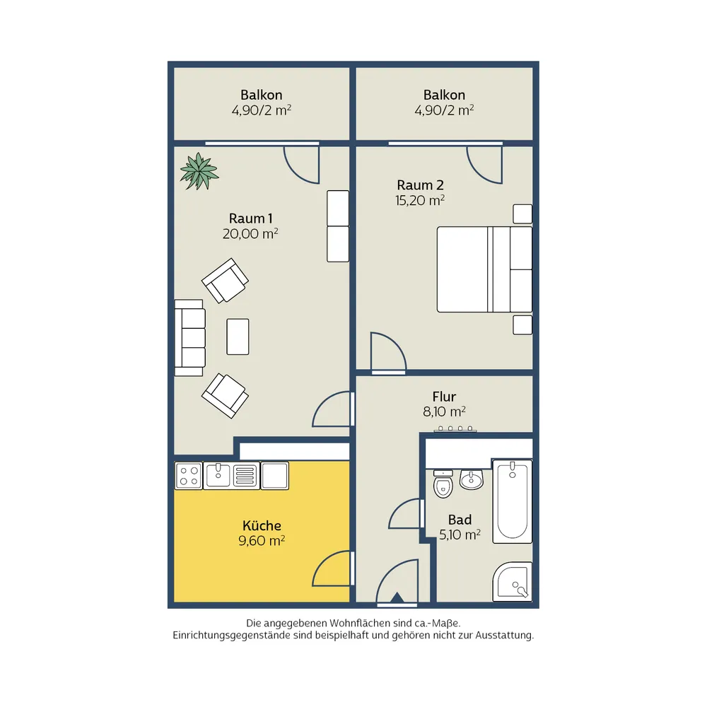 2 Zimmer Wohnung mit 63 m² in Leipzig – Bild 2