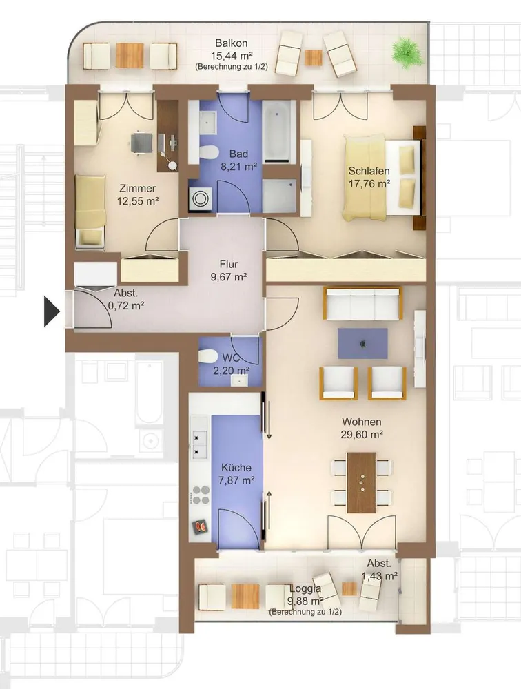 3 Zimmer Wohnung mit 103 m² in Frankfurt am Main – Bild 6