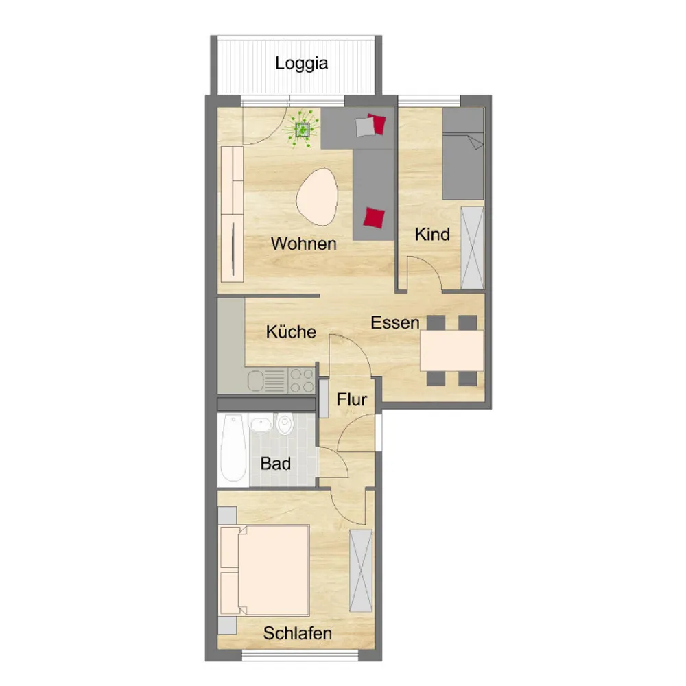3 Zimmer Wohnung mit 57 m² in Zwickau – Bild 5