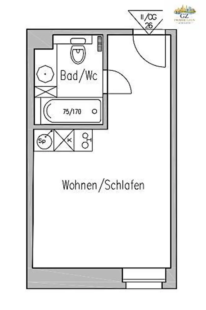 1 Zimmer Wohnung mit 23 m² in Dresden – Bild 2