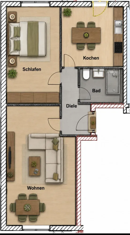 2 room apartment with 48 m² in Eilenburg – Photo 6