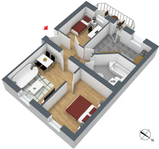 3 Zimmer Wohnung mit 60 m² in Magdeburg – Bild 2