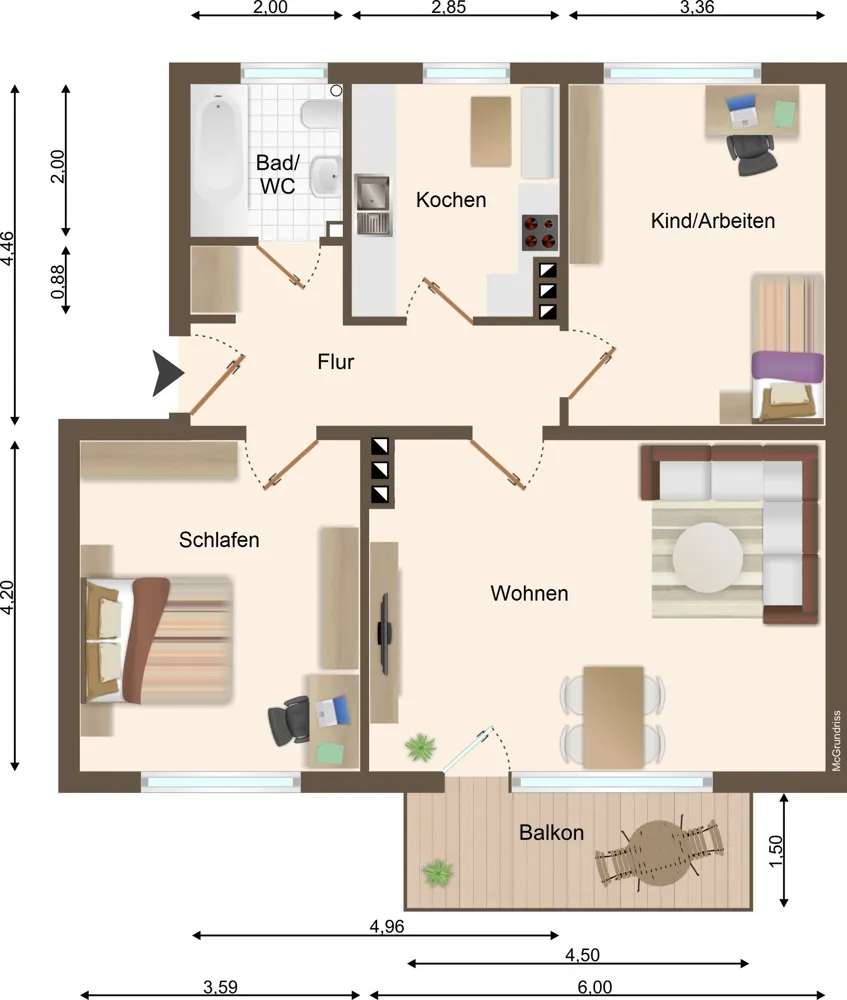 3 Zimmer Wohnung mit 75 m² in Bielefeld – Bild 4