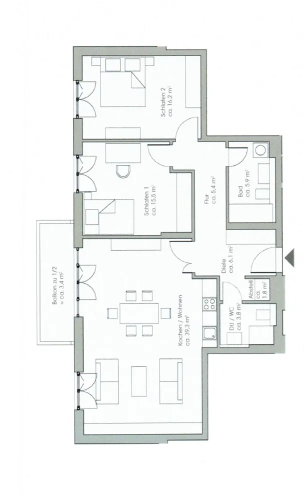 3 Zimmer Wohnung mit 98 m² in München – Bild 2