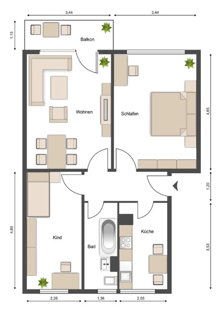 3 room apartment with 61 m² in Magdeburg – Photo 3