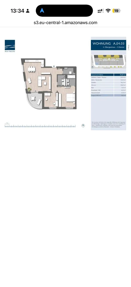 3 Zimmer Wohnung mit 95 m² in Frankfurt am Main – Bild 3