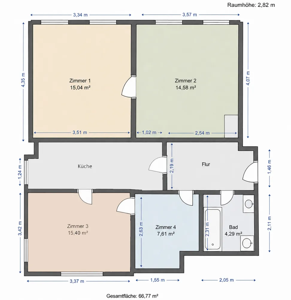 4 Zimmer Wohnung mit 67 m² in Augsburg – Bild 5