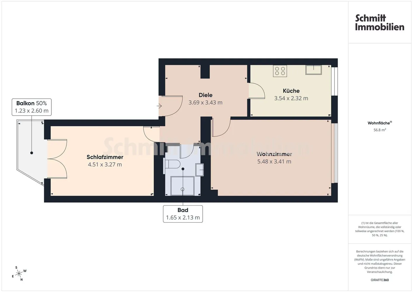 2 room apartment with 57 m² in Frankfurt am Main – Photo 7
