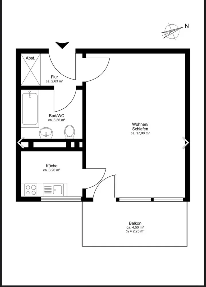 1 Zimmer Wohnung mit 29 m² in München – Bild 2