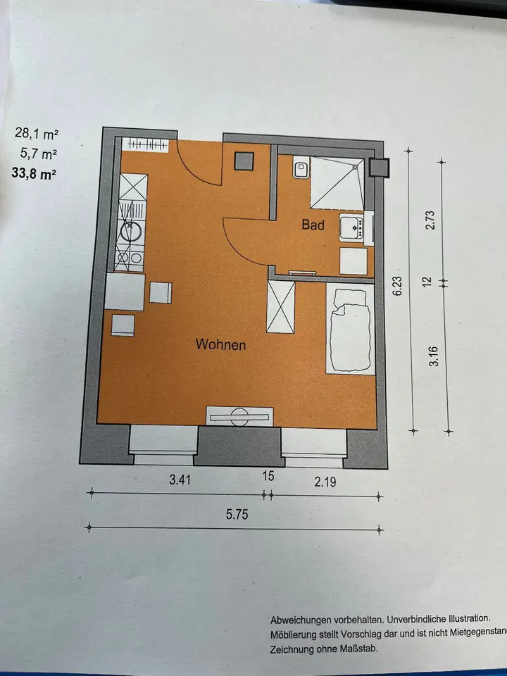 Studio mit 34 m² in Köthen – Bild 5