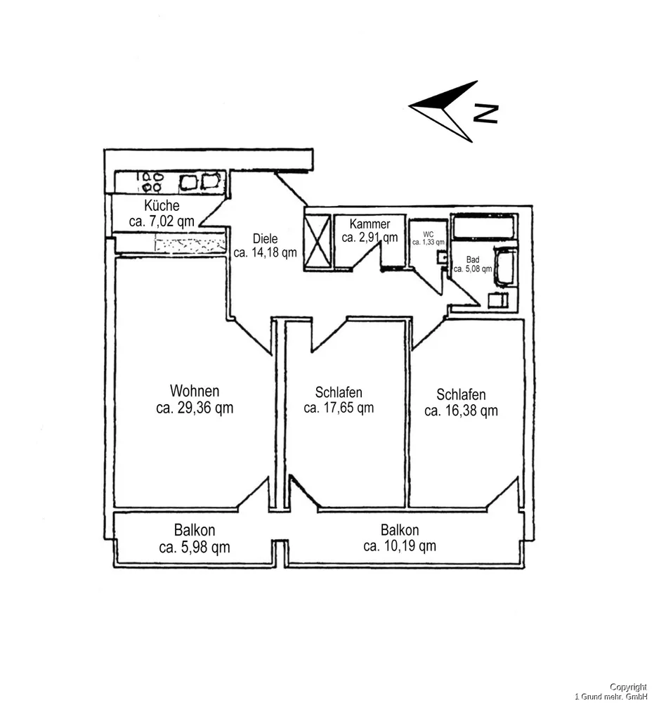 3 Zimmer Wohnung mit 102 m² in München – Bild 9