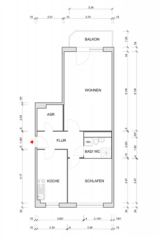 2 room apartment with 60 m² in Chemnitz – Photo 4