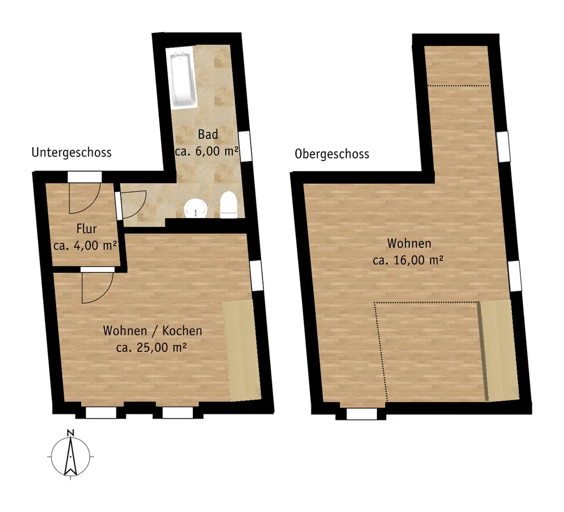1 Zimmer Wohnung mit 51 m² in Pirna – Bild 2
