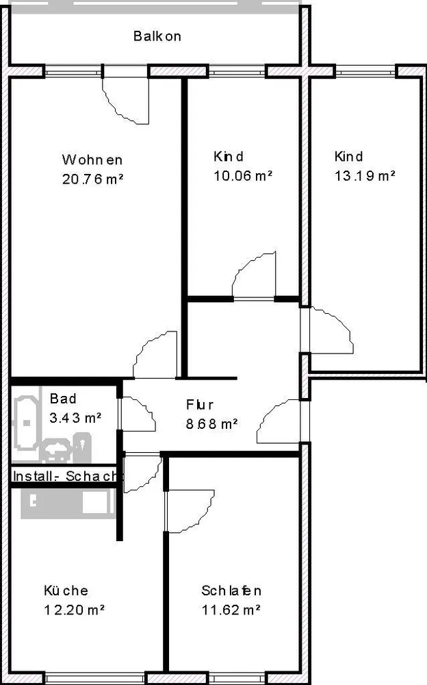 4 Zimmer Wohnung mit 82 m² in Magdeburg – Bild 2
