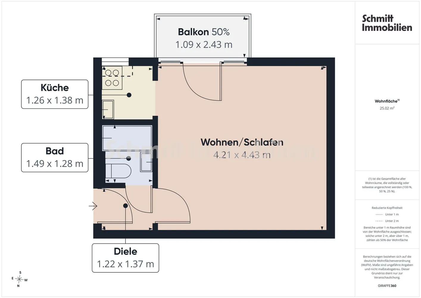 1 Zimmer Wohnung mit 25 m² in Frankfurt am Main – Bild 6
