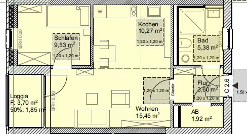 2 Zimmer Wohnung mit 50 m² in Greven – Bild 3