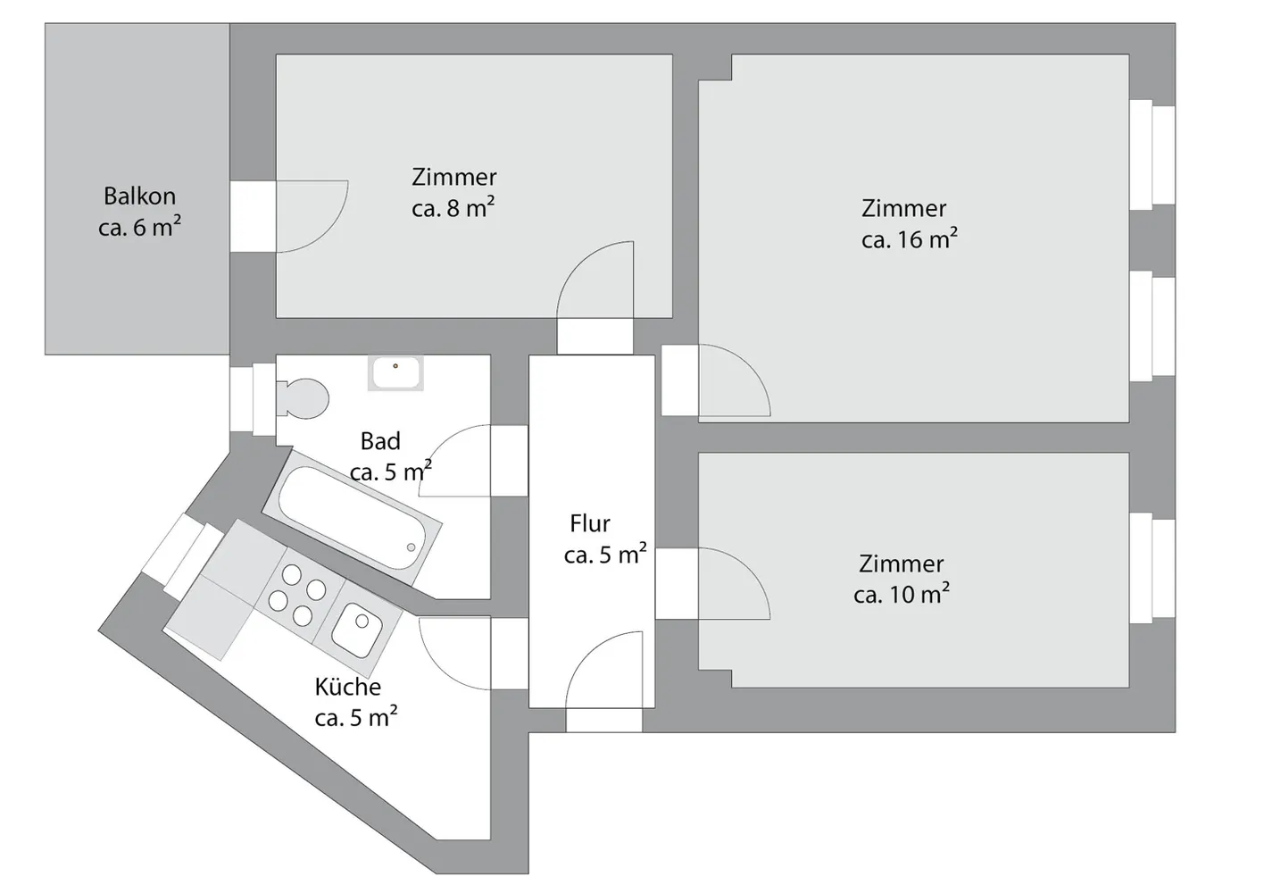 3 room apartment with 52 m² in Halle (Saale) – Photo 4