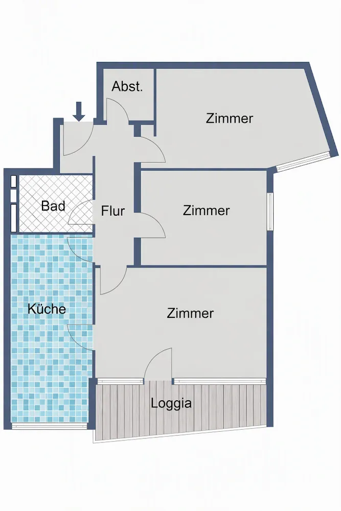 3 room apartment with 74 m² in Frankfurt am Main – Photo 2