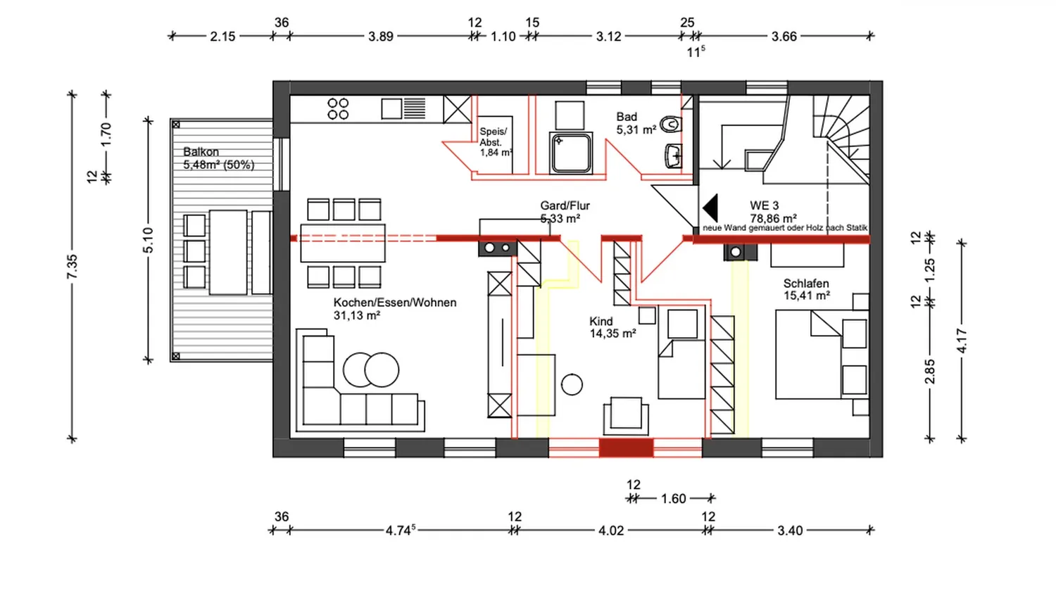 3 Zimmer Wohnung mit 75 m² in Hof – Bild 5
