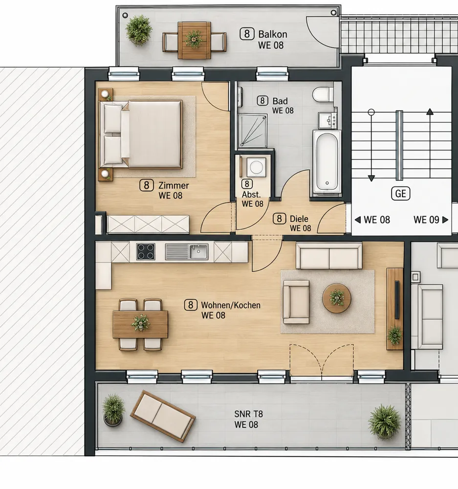 2 Zimmer Wohnung mit 71 m² in Halle (Saale) – Bild 2