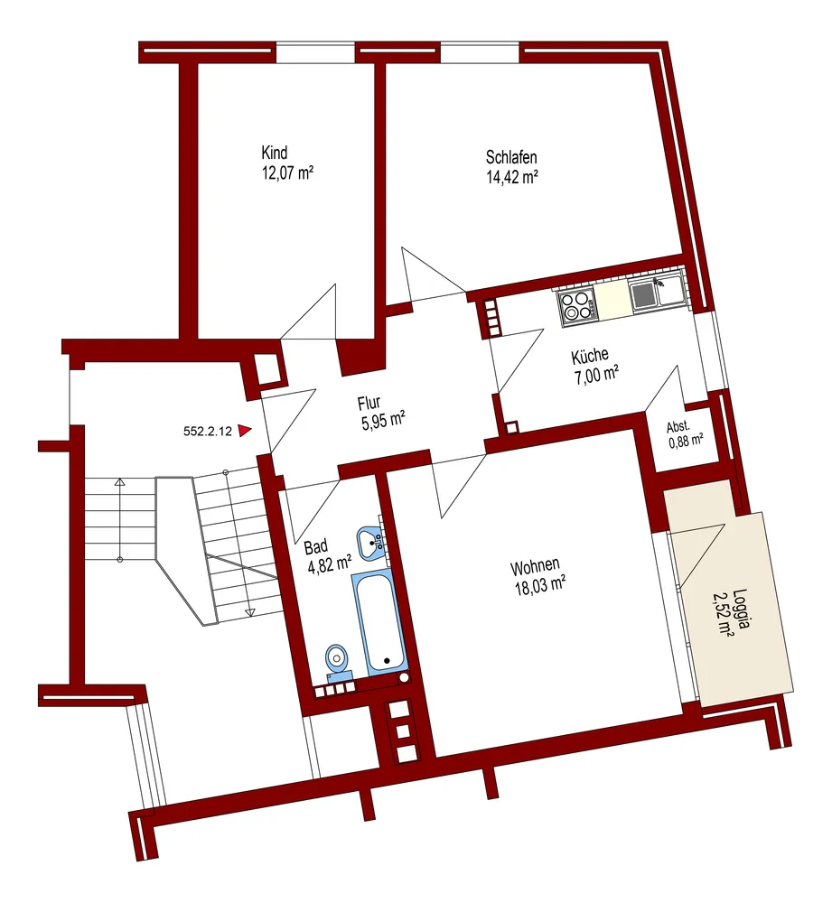 3 Zimmer Wohnung mit 66 m² in Oldenburg – Bild 1