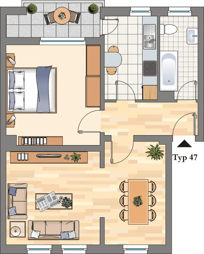 4 Zimmer Wohnung mit 59 m² in Hattingen – Bild 3