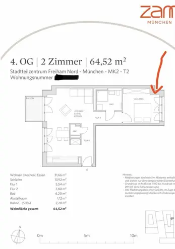 2 Zimmer Wohnung mit 65 m² in München – Bild 2