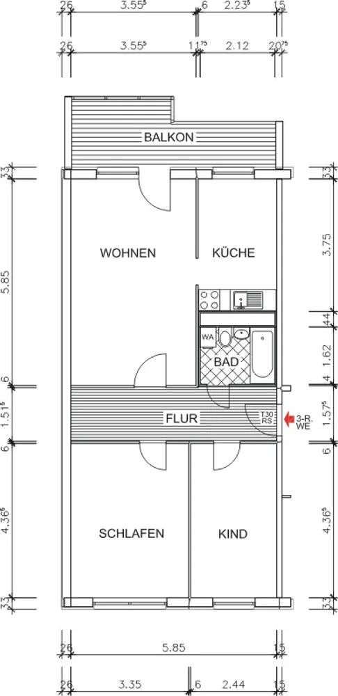 3 Zimmer Wohnung mit 71 m² in Chemnitz – Bild 1