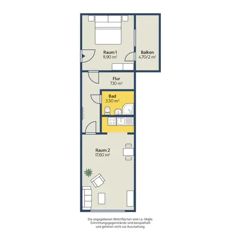 2 Zimmer Wohnung mit 44 m² in Leipzig – Bild 2