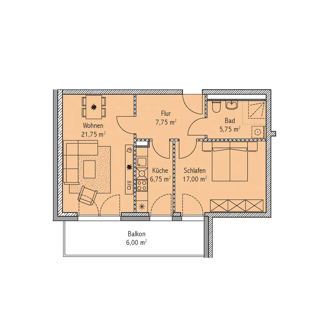 2 room apartment with 65 m² in Rostock – Photo 6