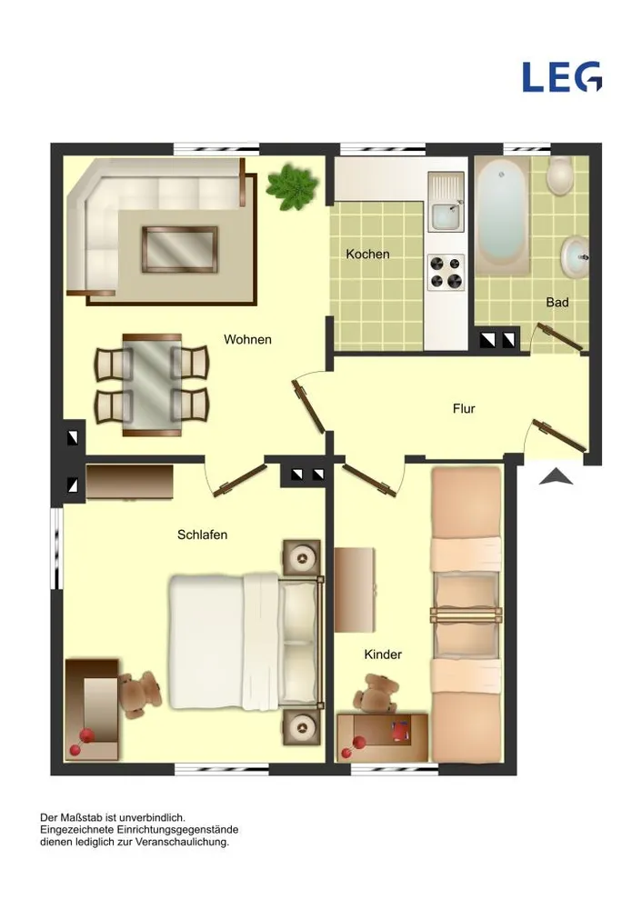 3 Zimmer Wohnung mit 52 m² in Bocholt – Bild 2