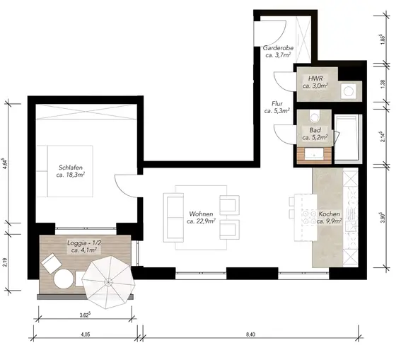 2 Zimmer Wohnung mit 72 m² in Leipzig – Bild 2