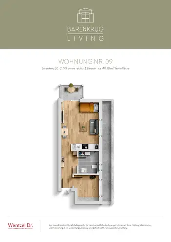 1 Zimmer Wohnung mit 41 m² in Hamburg – Bild 2
