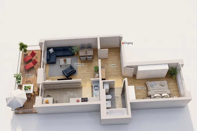 2 room apartment with 59 m² in Chemnitz – Photo 2