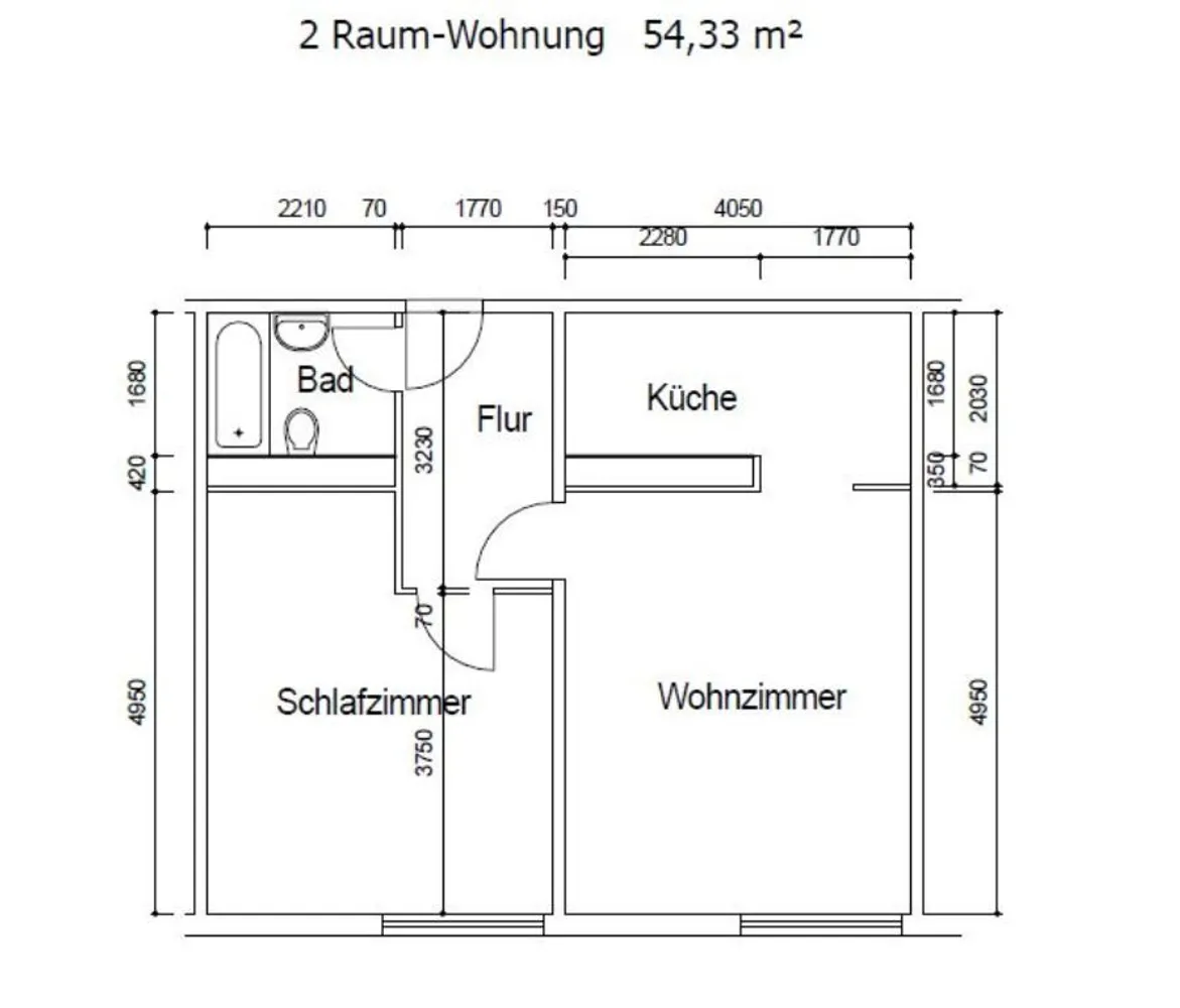 2 Zimmer Wohnung mit 54 m² in Suhl – Bild 2