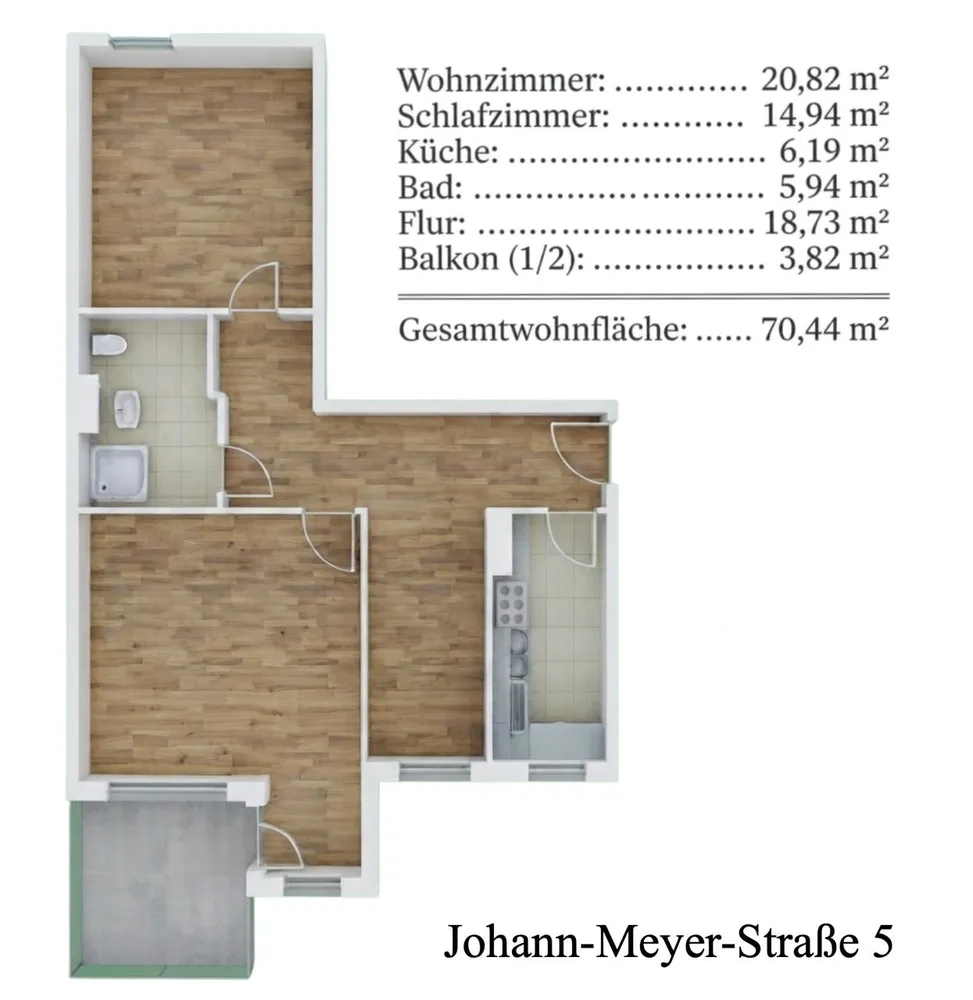 3 Zimmer Wohnung mit 71 m² in Dresden – Bild 8