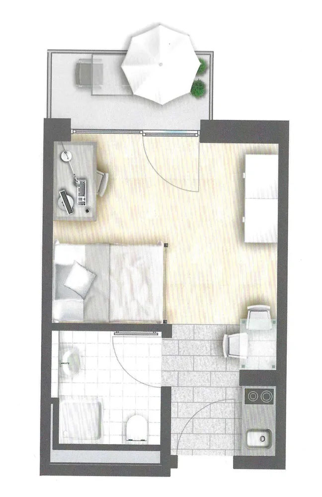 1 Zimmer Wohnung mit 22 m² in Regensburg – Bild 2