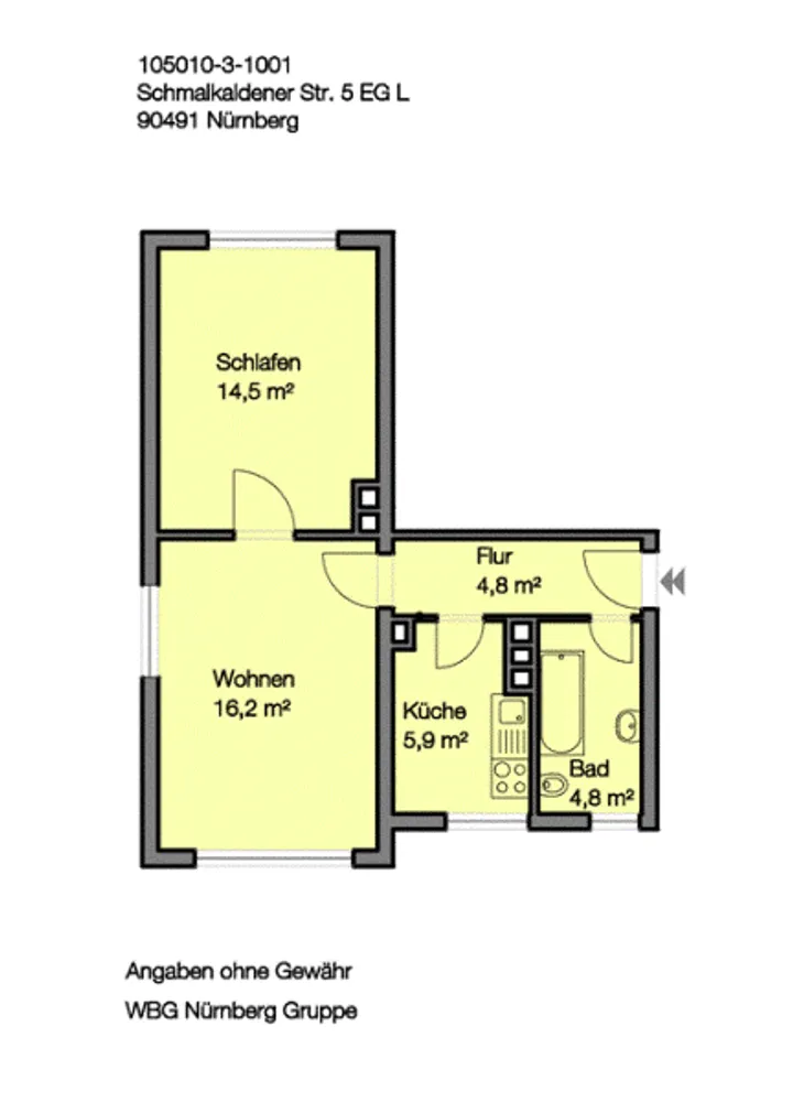 2 Zimmer Wohnung mit 46 m² in Nürnberg – Bild 8