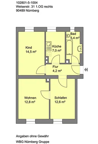 3 Zimmer Wohnung mit 56 m² in Nürnberg – Bild 9
