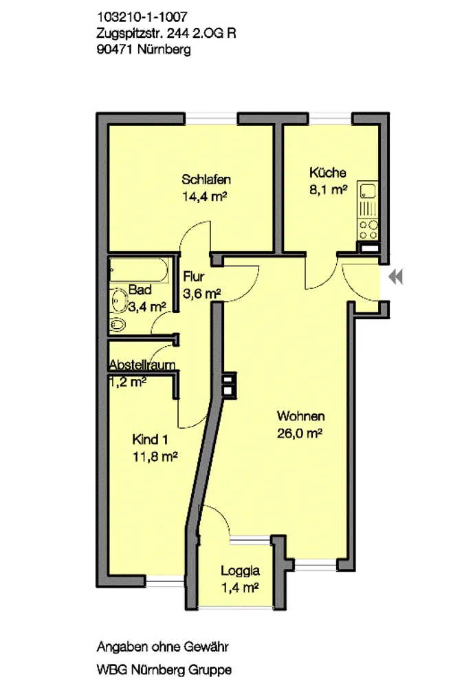 3 Zimmer Wohnung mit 70 m² in Nürnberg – Bild 3