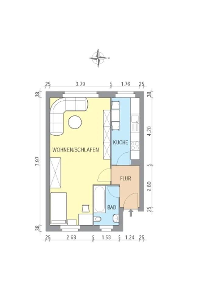 1 room apartment with 42 m² in Berlin – Photo 2