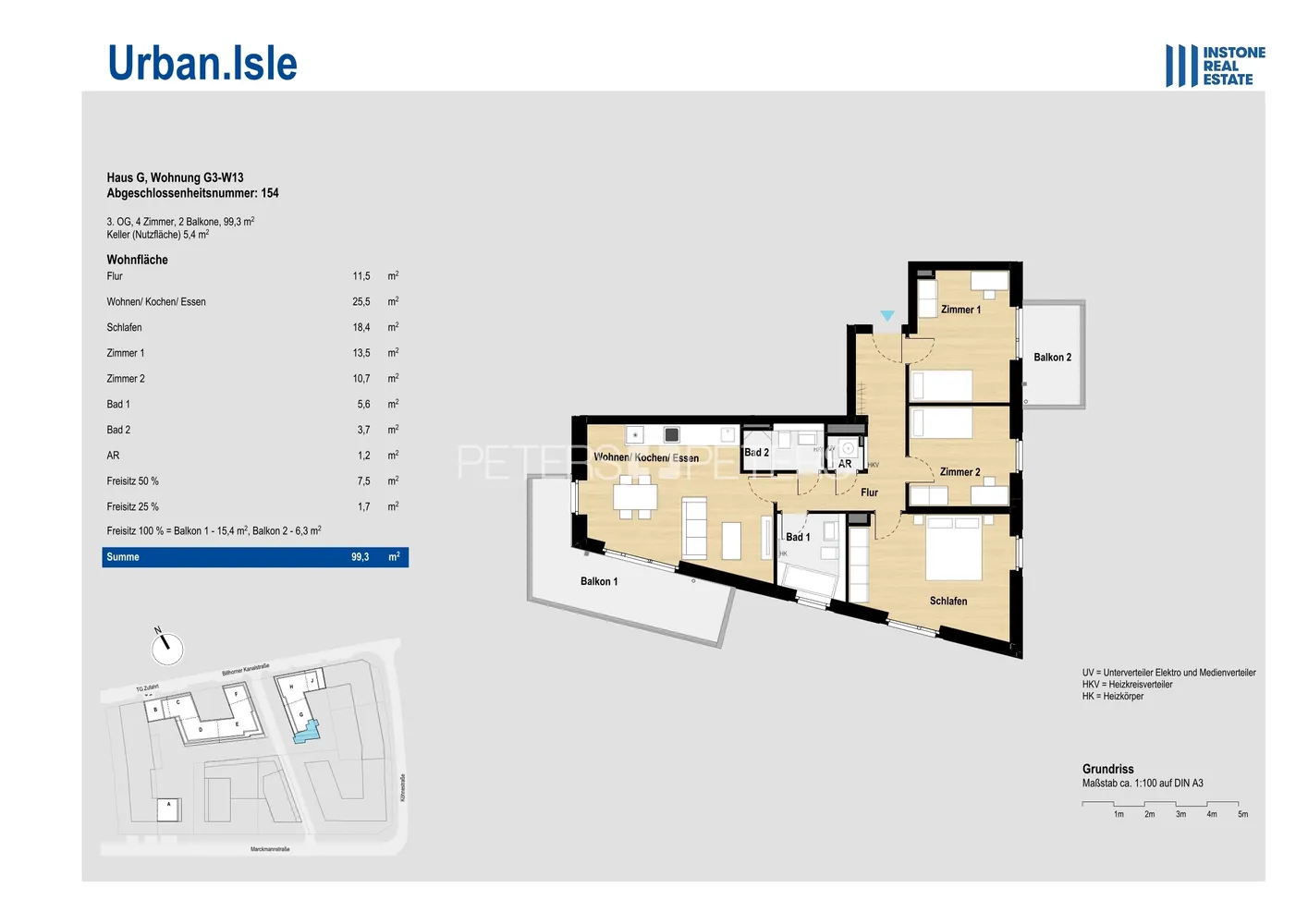 4 Zimmer Wohnung mit 99 m² in Hamburg – Bild 1